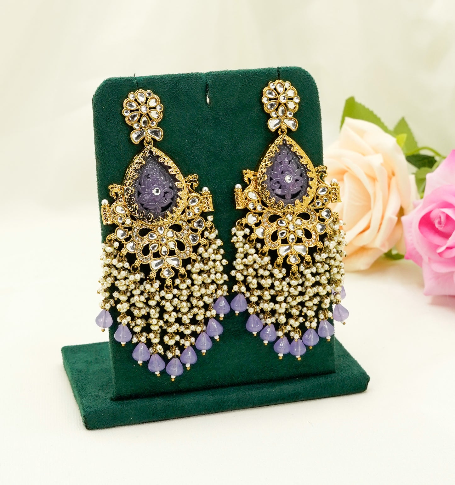 Multicolour Pearl Dangler Earrings  – Party Earring Set