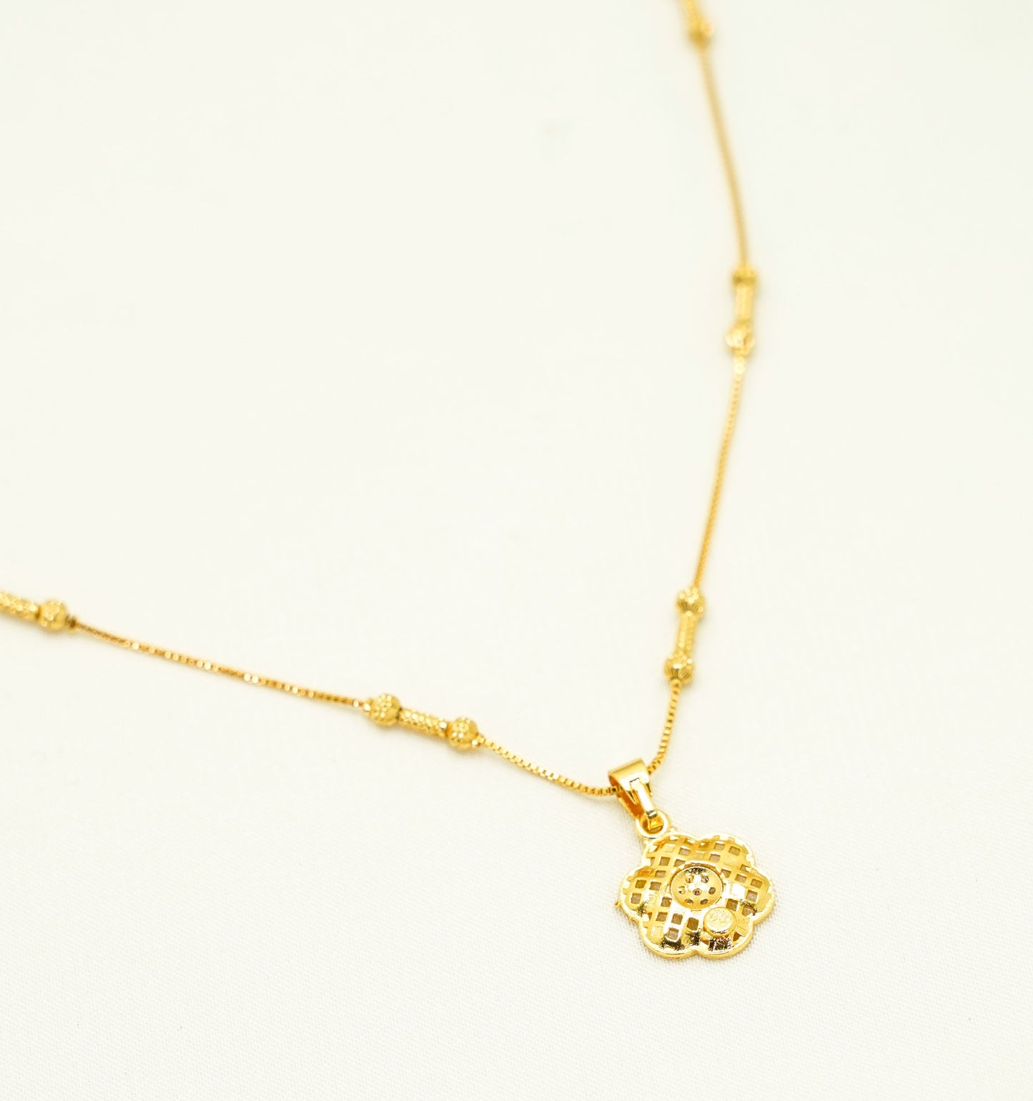 Floral Pendant Gold Plated Necklace