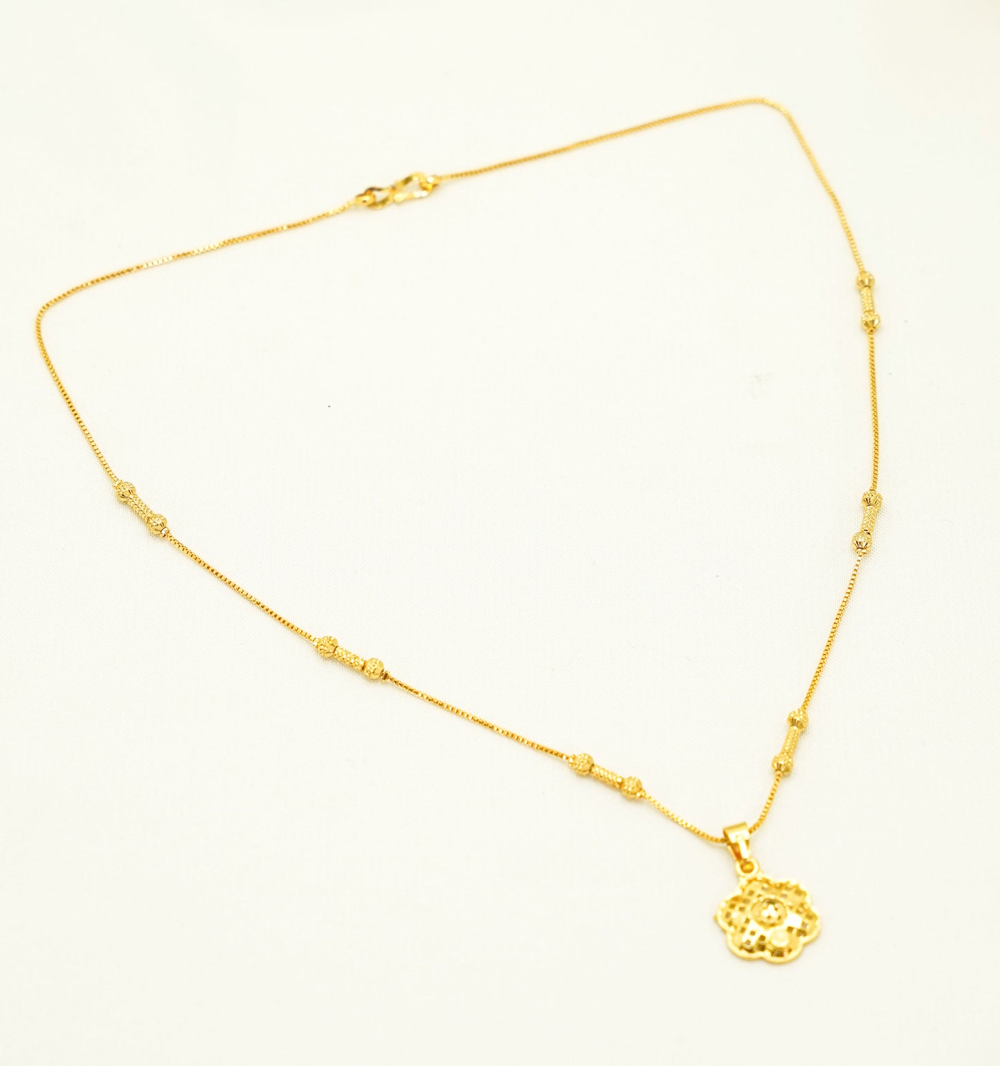 Floral Pendant Gold Plated Necklace