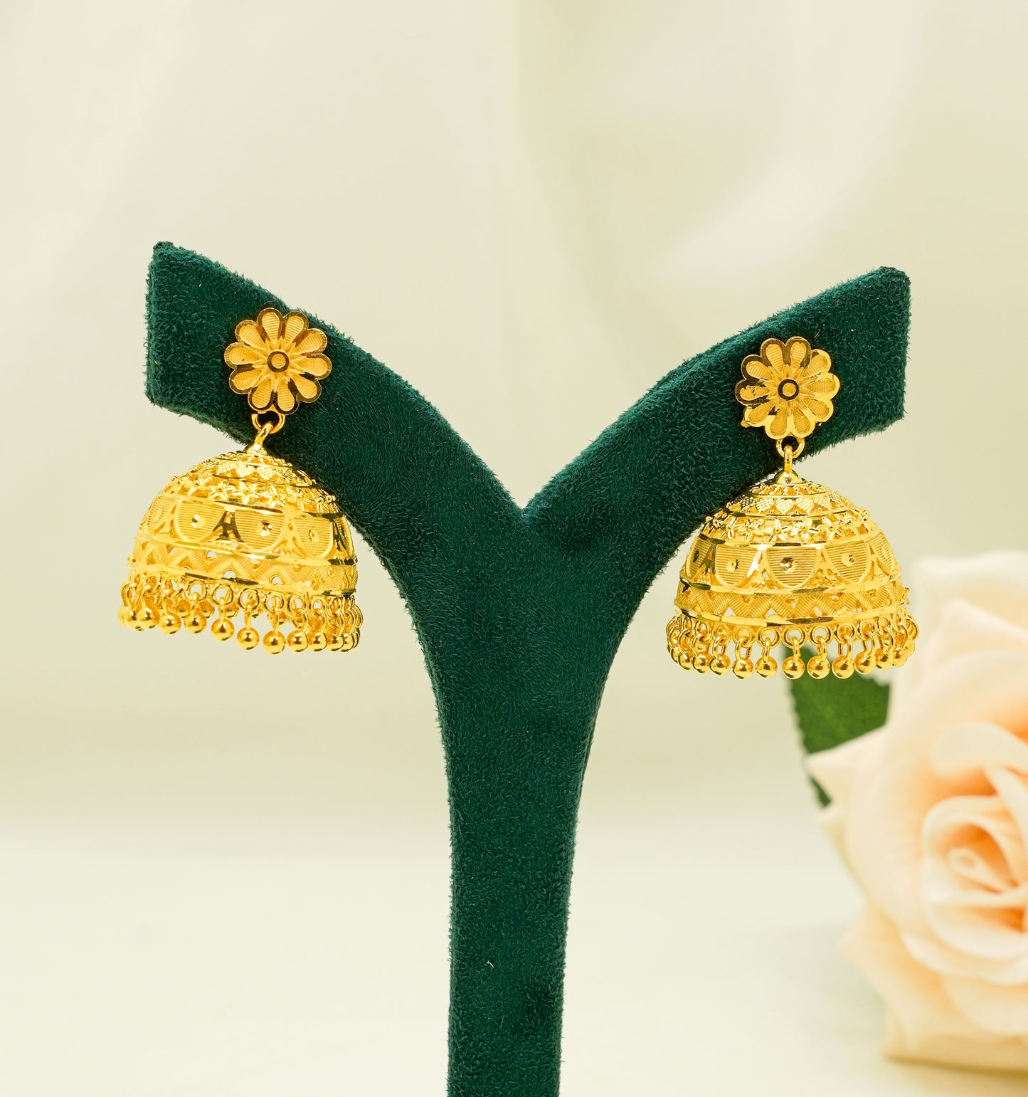 Zeeba Gold Plated Earring - Jhumka Earrings Set
