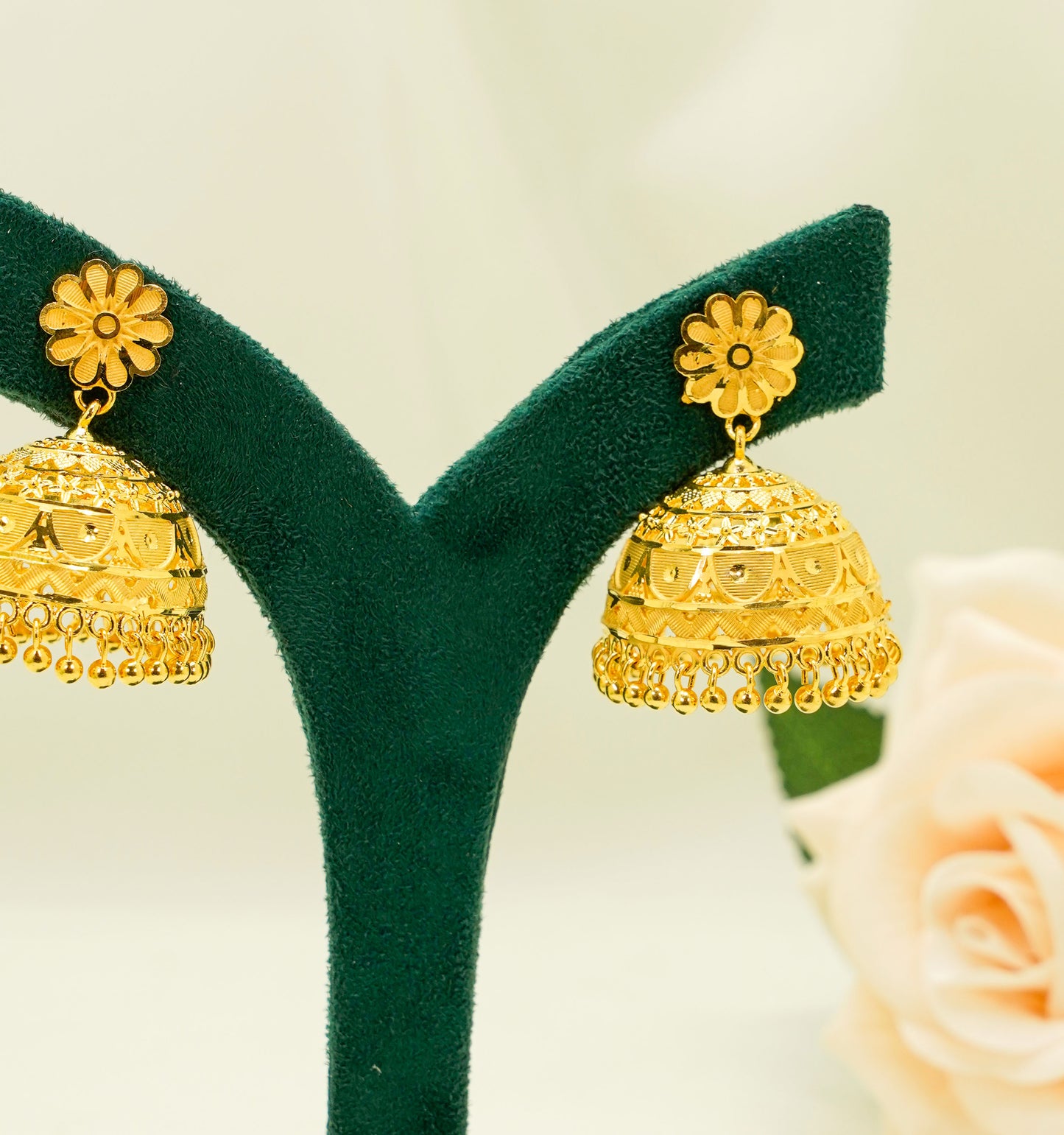 Zeeba Gold Plated Earring - Jhumka Earrings Set