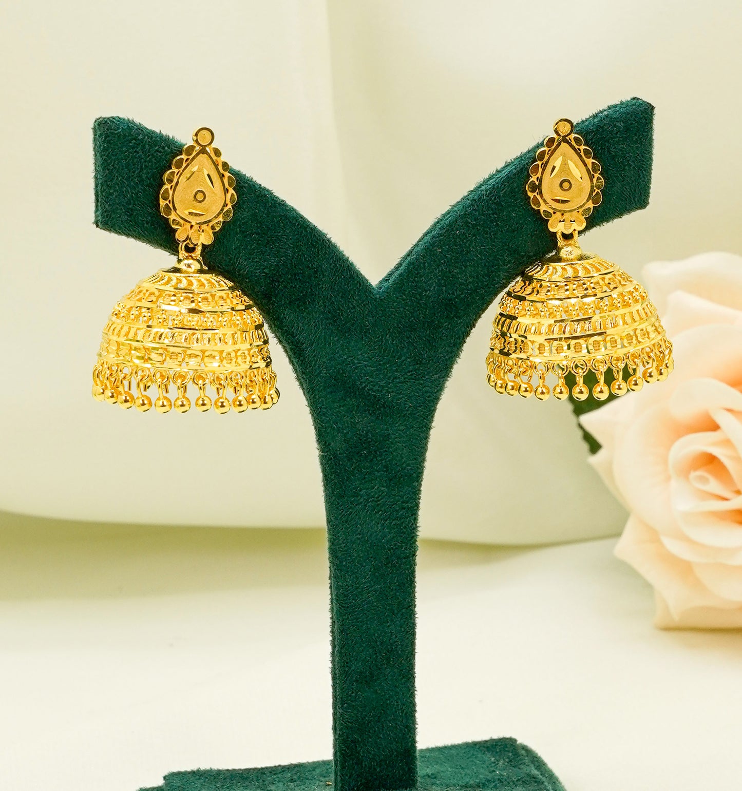 Sana Gold Plated Earring - Jhumka Earrings Set
