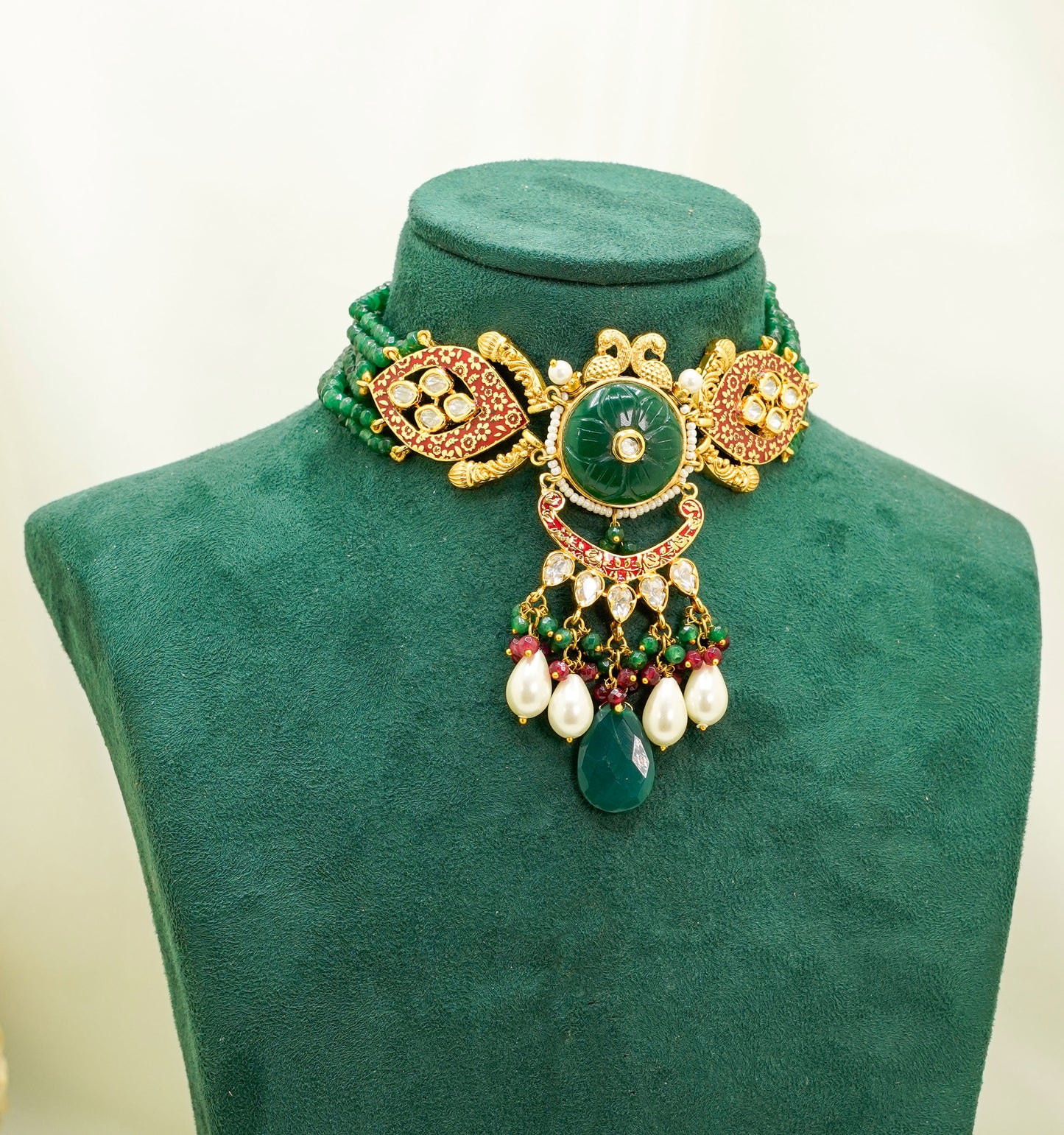 Green Kundan Set  – Kundan Jewellery Necklace Set