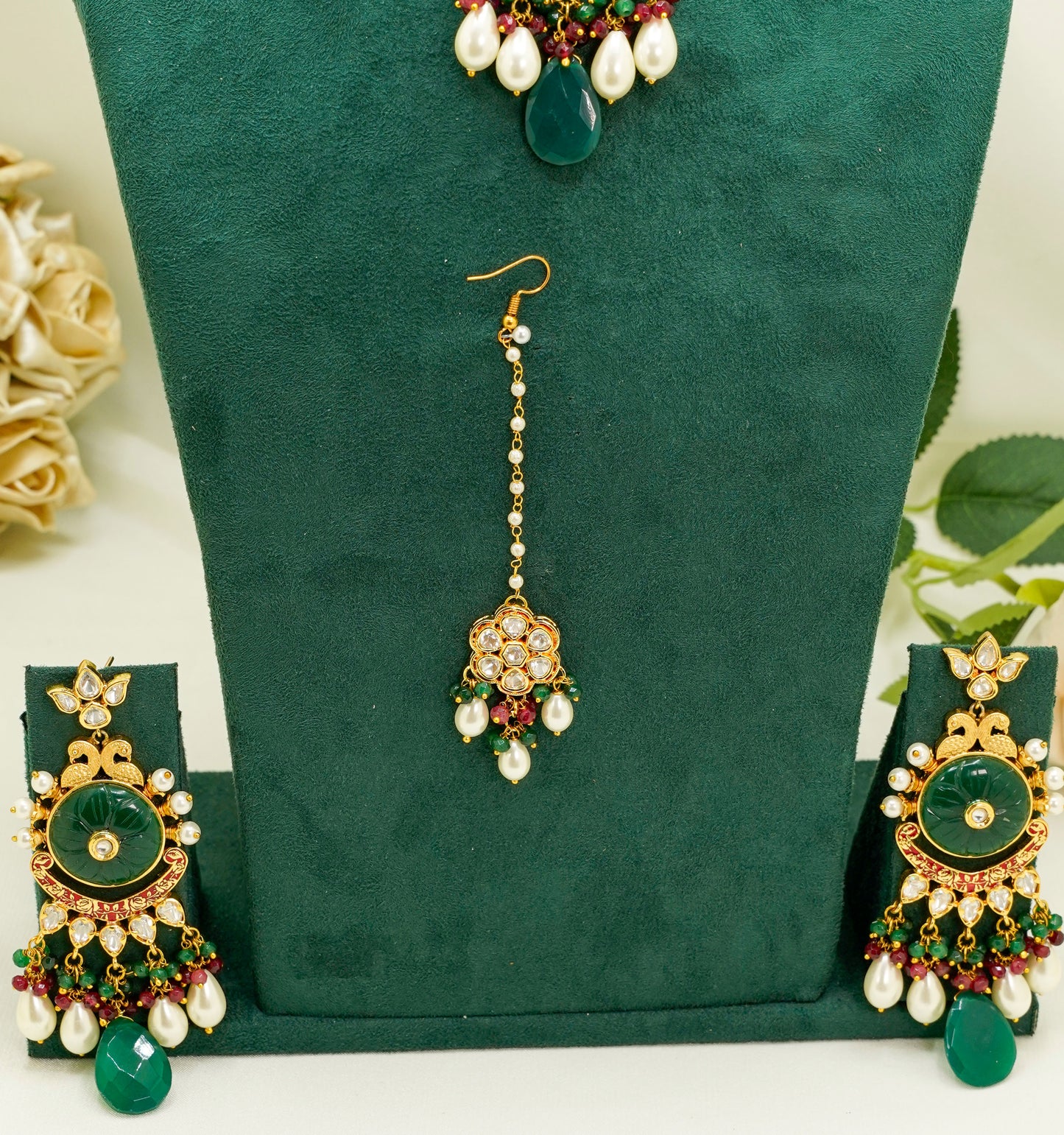 Green Kundan Set  – Kundan Jewellery Necklace Set