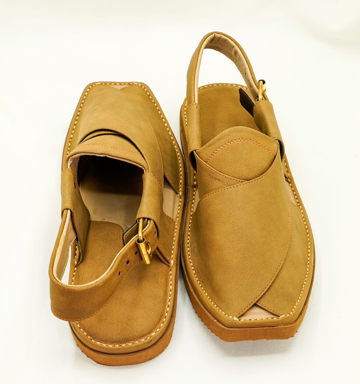Gold Tone Peshawari Chappal