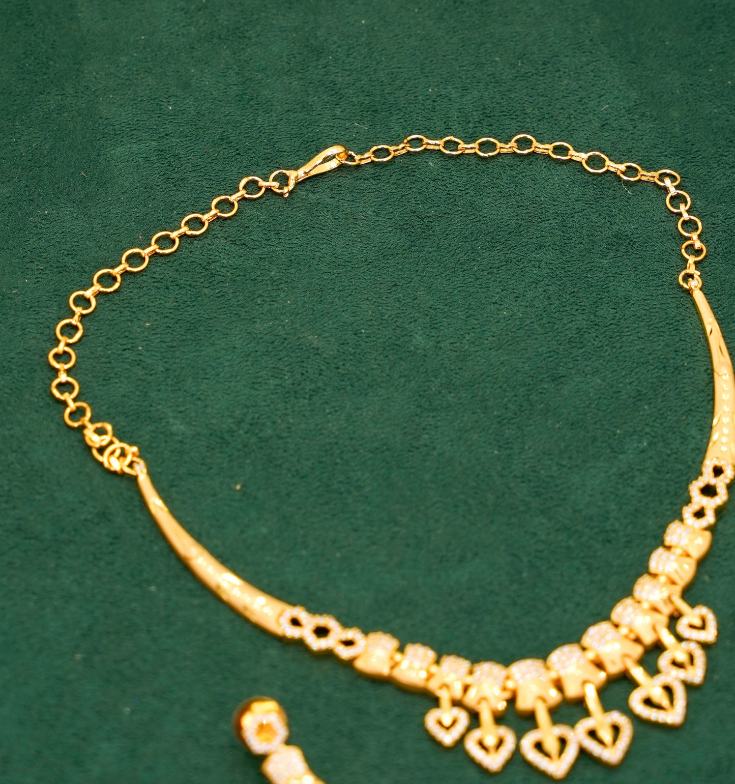 Heart Gold Plated Necklace Set - Jewellery Necklace Set