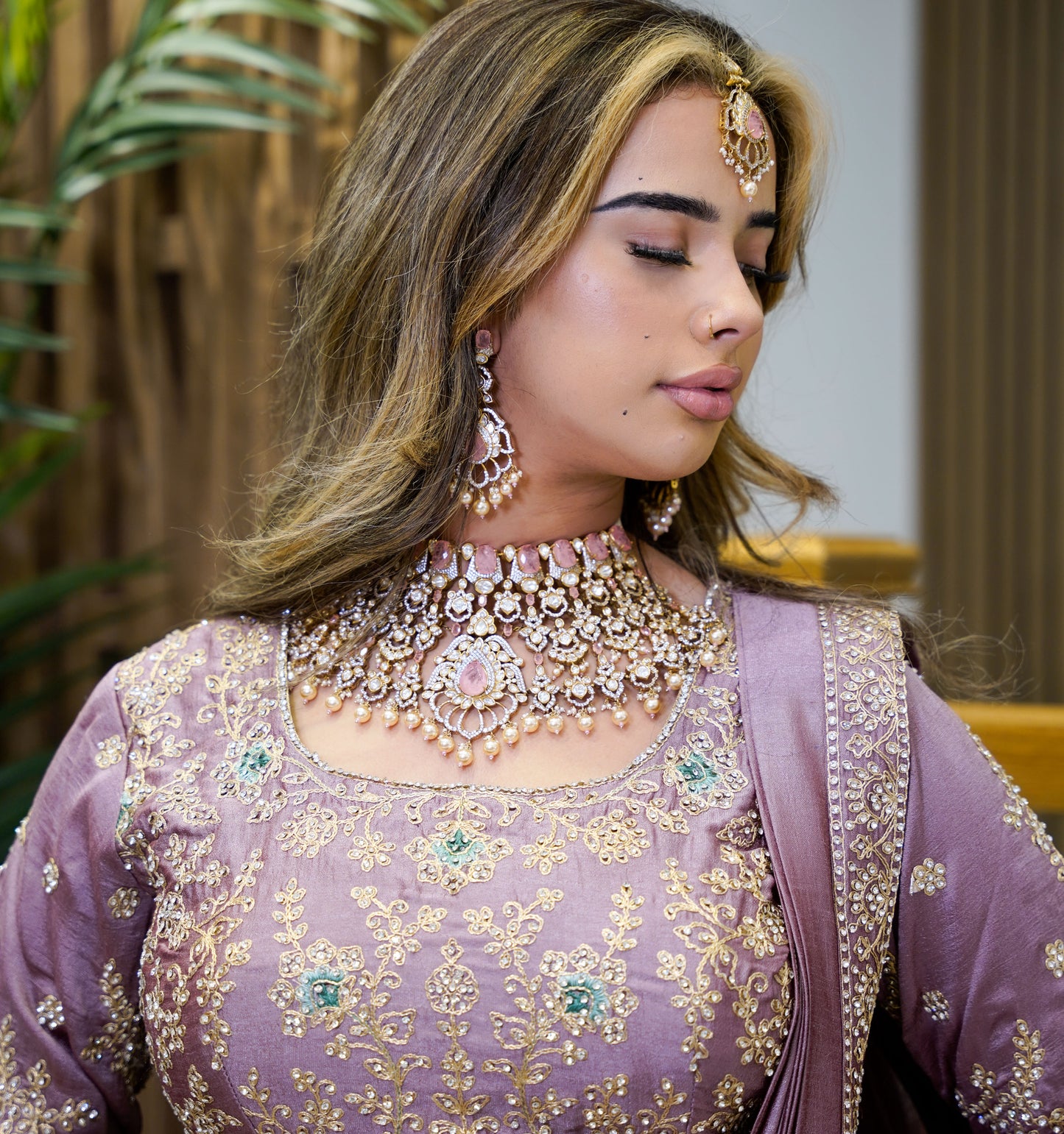 Soft Pink Kundan Set  – Kundan Jewellery Necklace Set