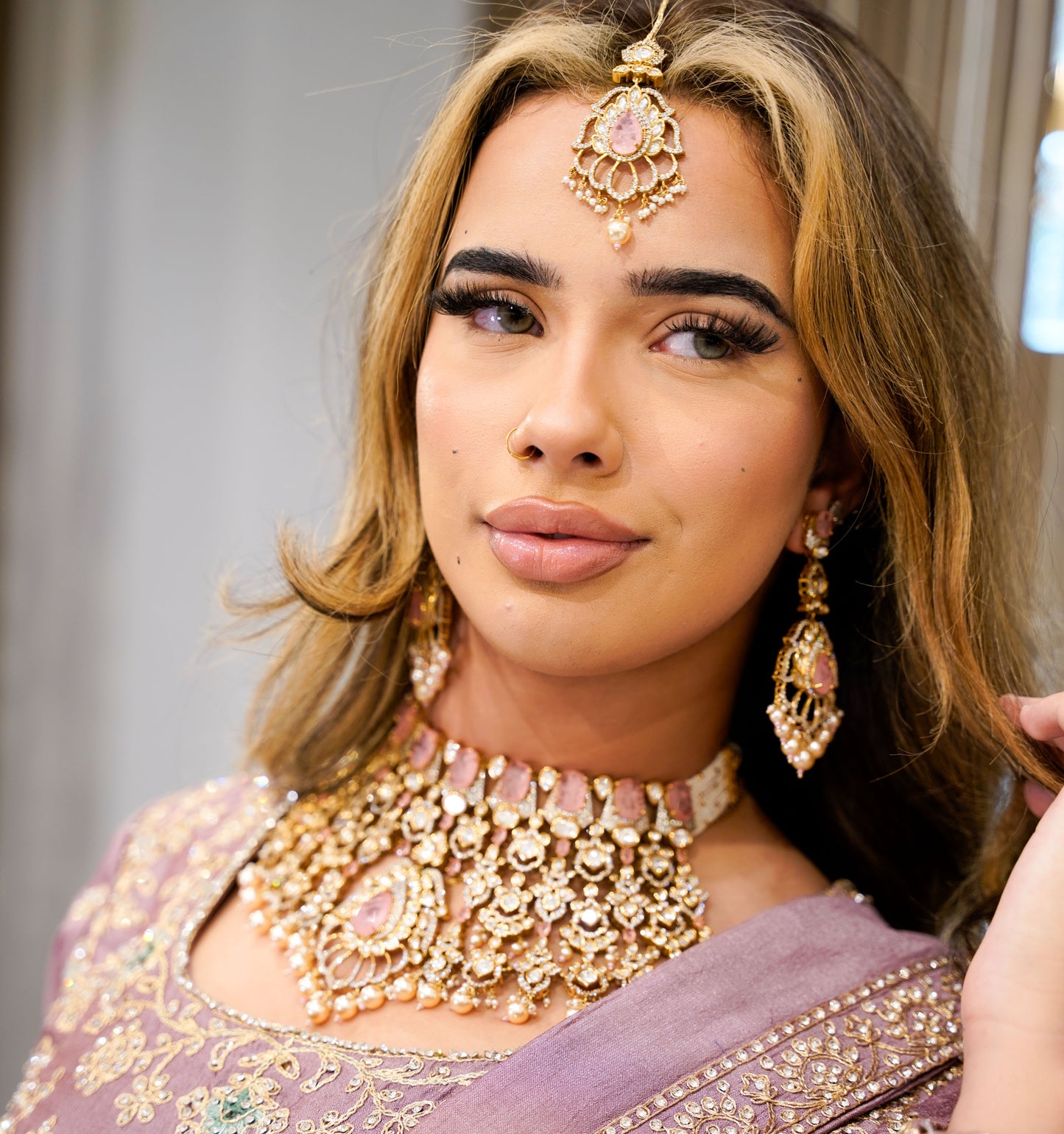 Soft Pink Kundan Set  – Kundan Jewellery Necklace Set