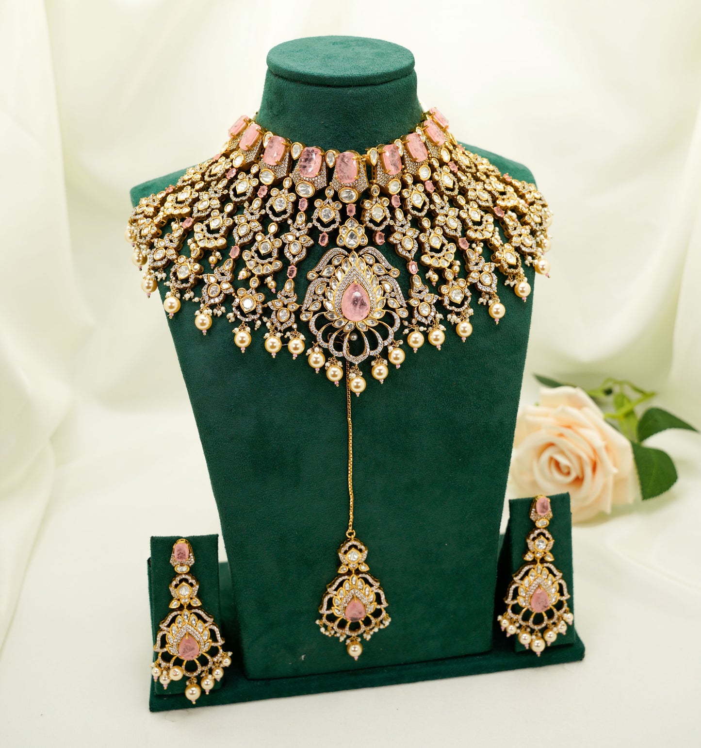 Soft Pink Kundan Set  – Kundan Jewellery Necklace Set
