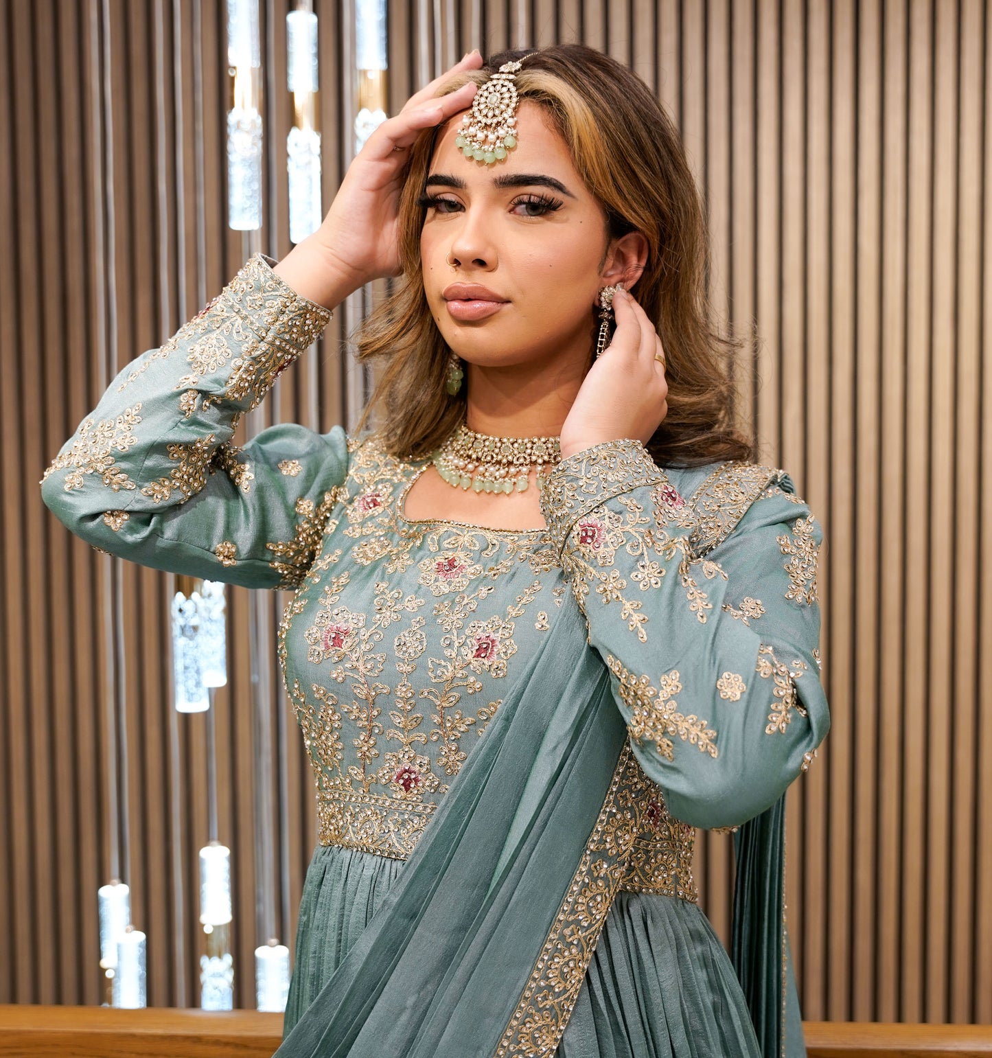 Minty Green Kundan Set  – Elegant Bridal & Party Jewellery Set