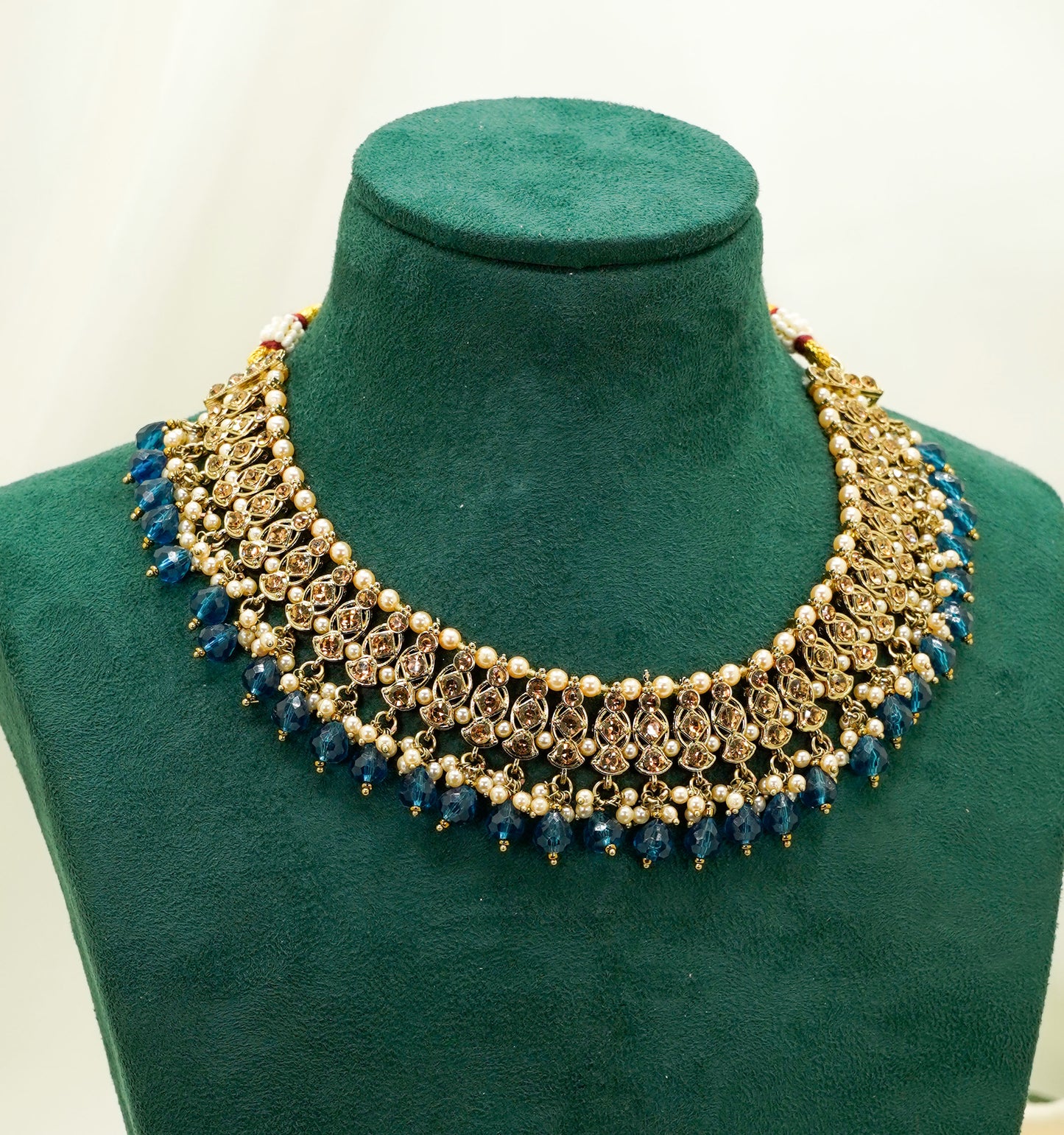 Blue Gold Party Set  – Elegant Party Jewellery Set