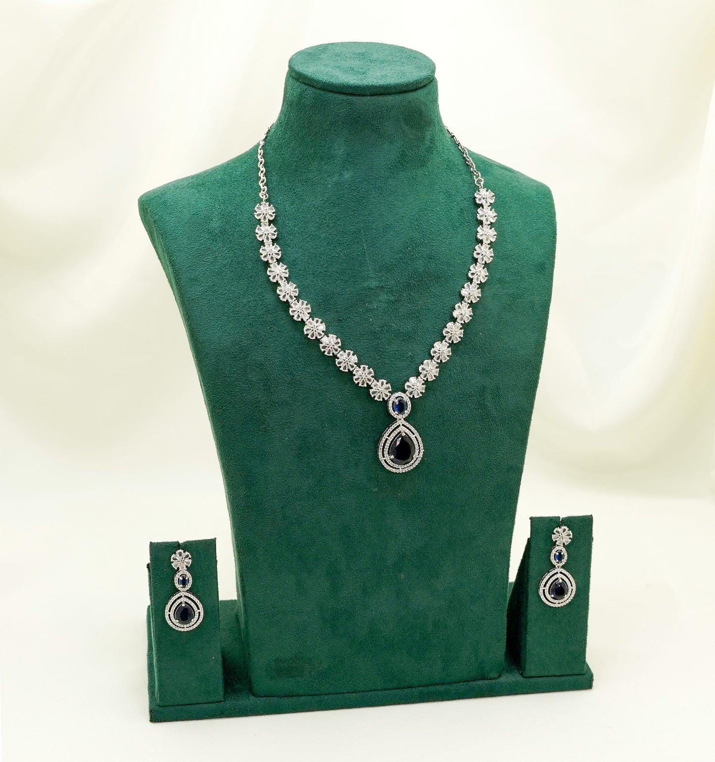 Navy Party Necklace & Earring Set
