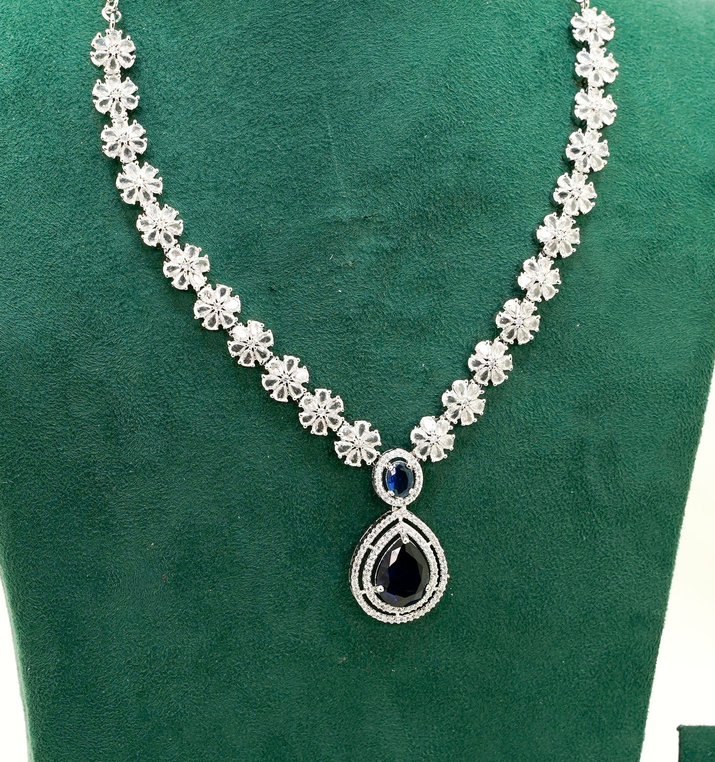 Navy Party Necklace & Earring Set