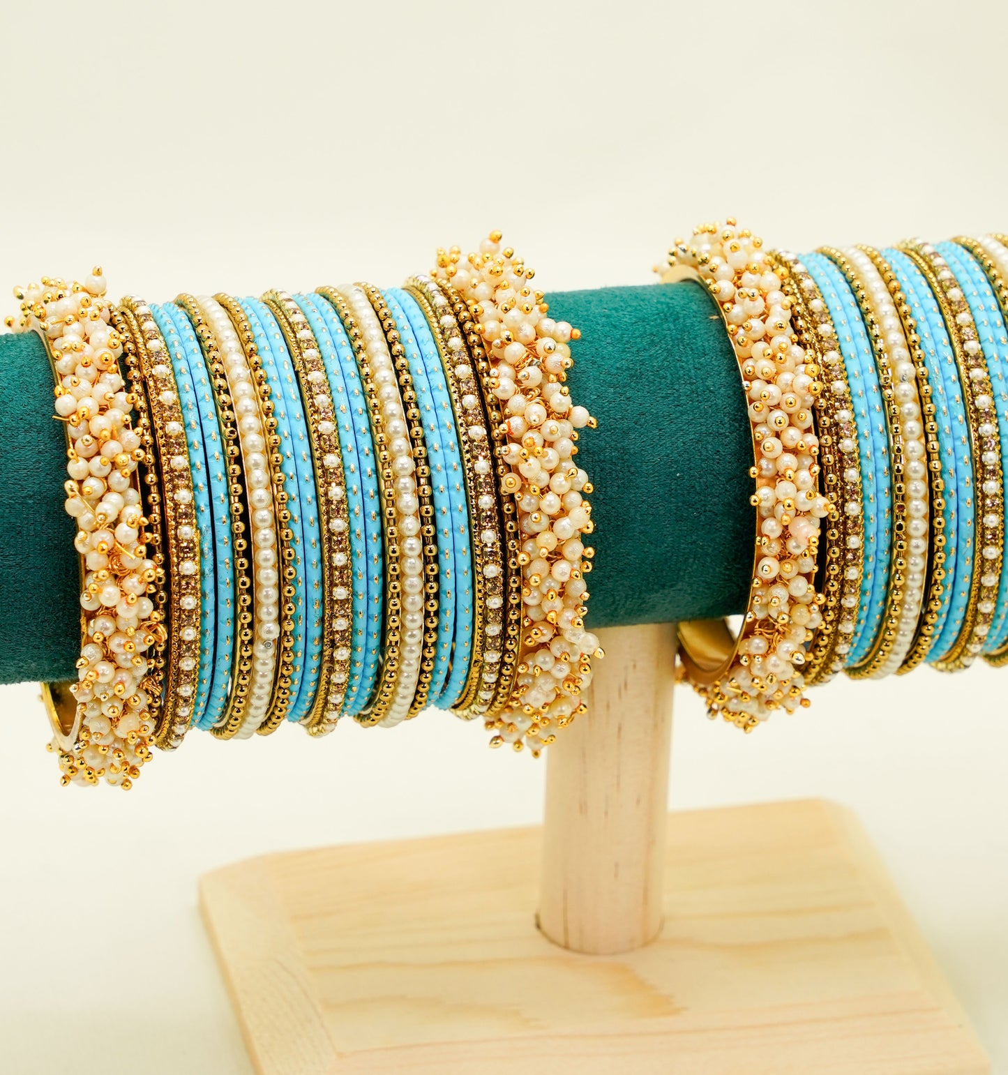 Sky Blue Bangles Set – Bridal & Party Bangles Set (2 Sets)