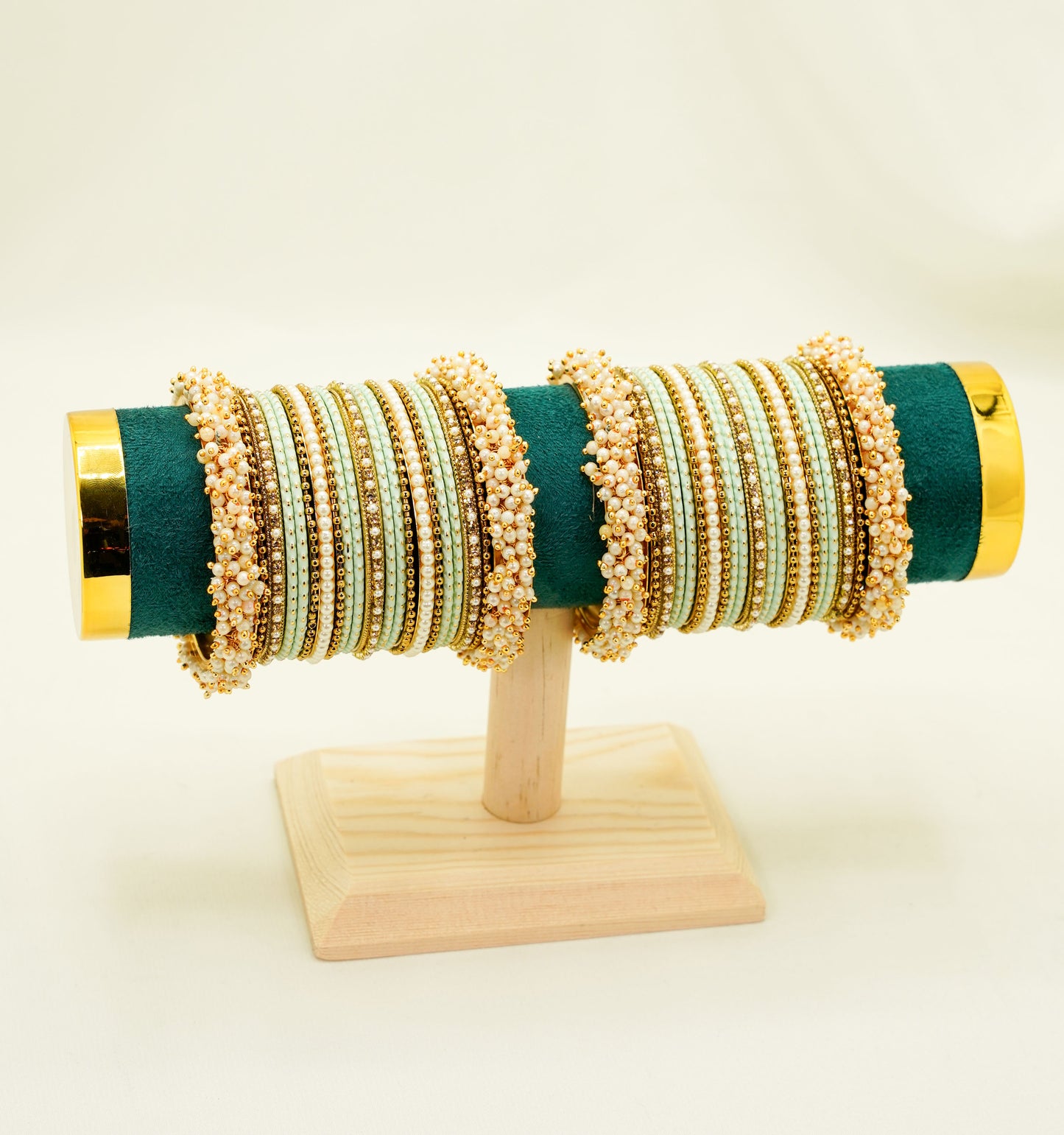 Soft Mint Bangles Set – Bridal & Party Bangles Set (2 Sets)