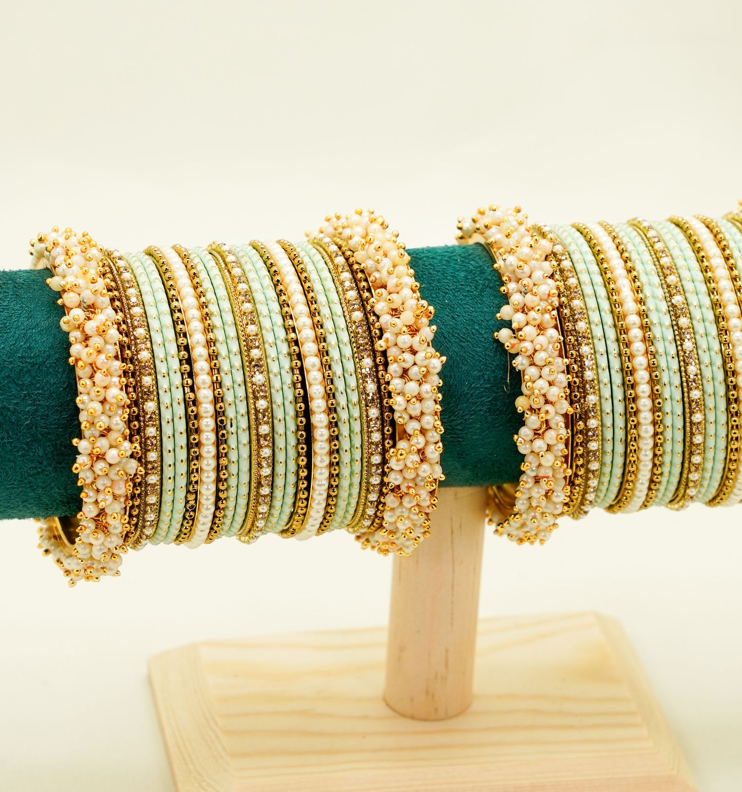 Soft Mint Bangles Set – Bridal & Party Bangles Set (2 Sets)
