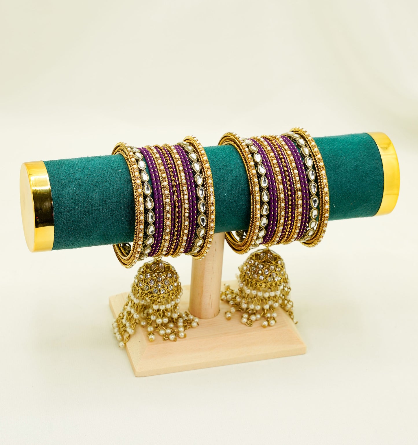 Purple Bangles with Dangli – Bridal & Party Bangles Set (2 Sets)