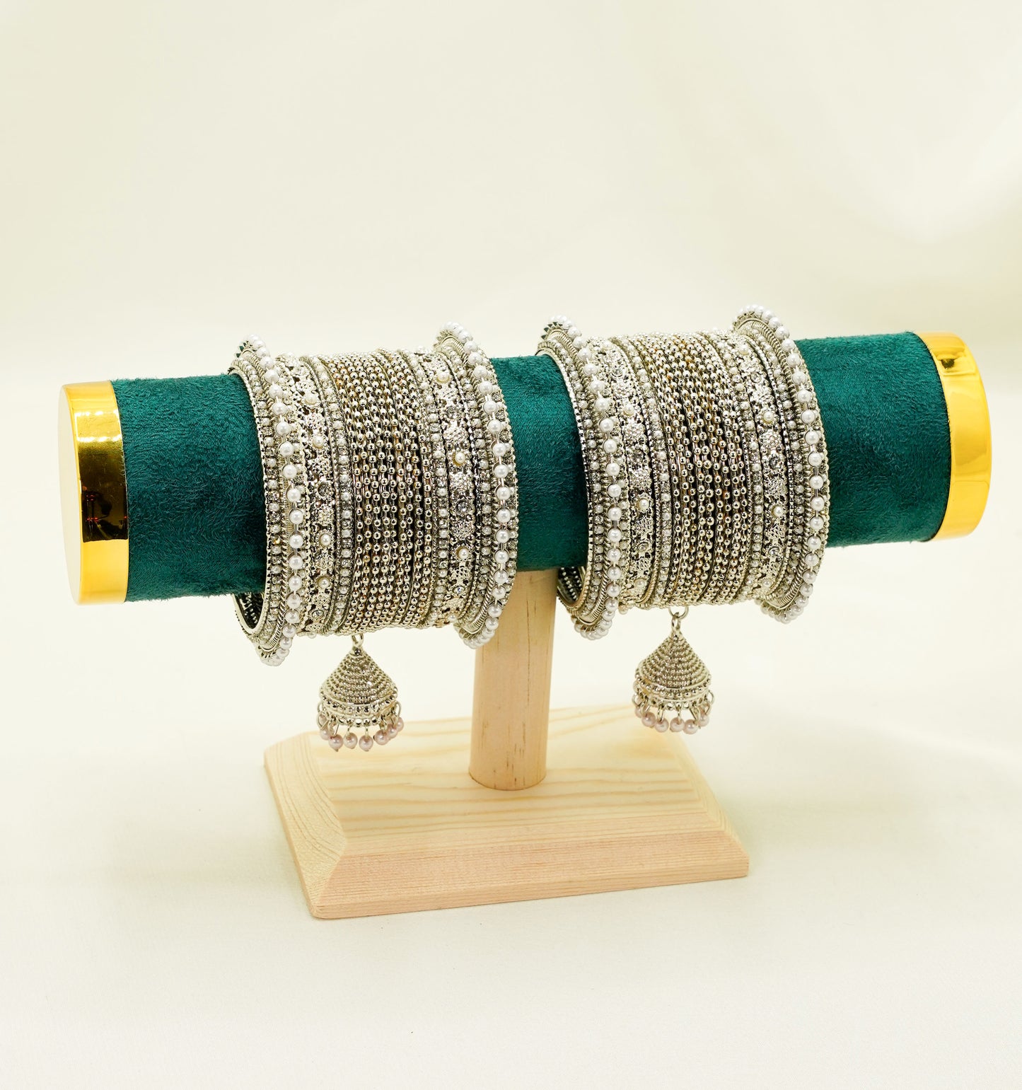 Silver Bangles with Dangli – Bridal & Party Bangles Set