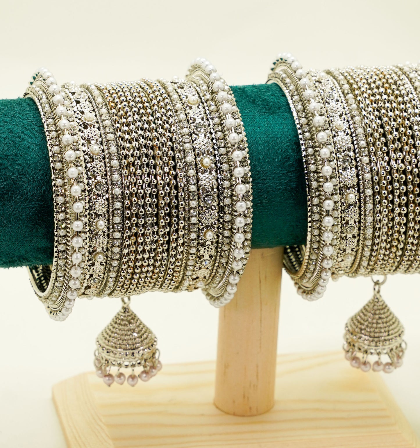 Silver Bangles with Dangli – Bridal & Party Bangles Set