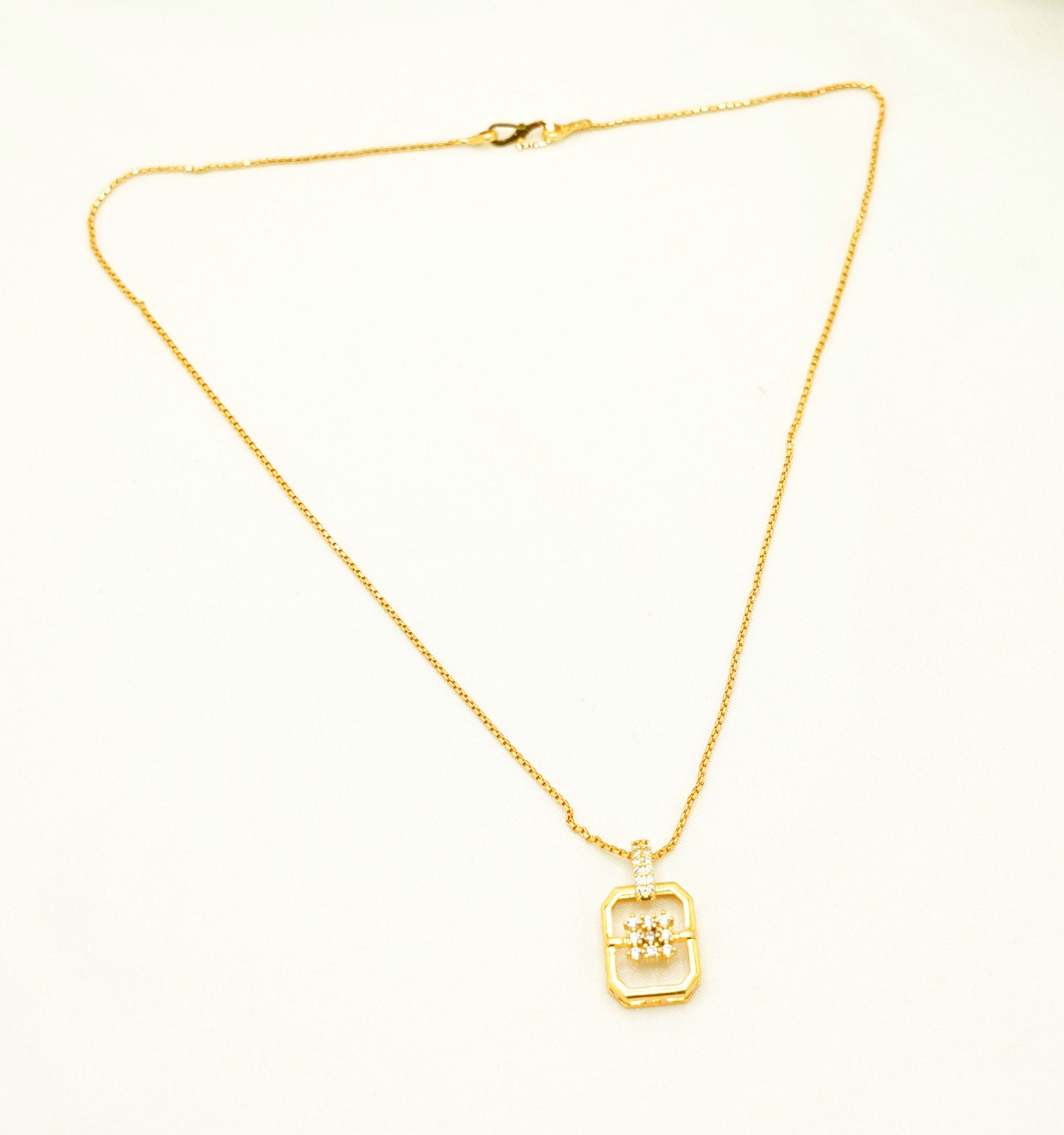 Zeeba Square Gold Plated Necklace