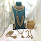 12-Piece Gold Bridal Jewellery Set with Collar Necklace, Long Haar & Embellished Potli