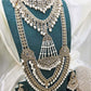 Modest Luxury  Bridal Jewellery Set – Pearl Kundan Necklaces, Earrings, Bangles & Clutch in Gold Finish