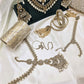 Modest Luxury  Bridal Jewellery Set – Pearl Kundan Necklaces, Earrings, Bangles & Clutch in Gold Finish