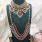 Blush Pink  Bridal Jewellery Set – Modest Kundan Necklaces, Earrings, Bangles & Potli Bag for Nikah or Walima