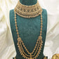 Traditional Gold  Bridal Jewellery Set – Layered Choker, Earrings, Bangles & Potli for Nikah or Walima