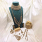 Traditional Gold  Bridal Jewellery Set – Layered Choker, Earrings, Bangles & Potli for Nikah or Walima