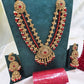 Red & Gold  Bridal Jewellery Set – Modest Choker, Long Necklace, Bangles & Handbag for Nikah or Walima