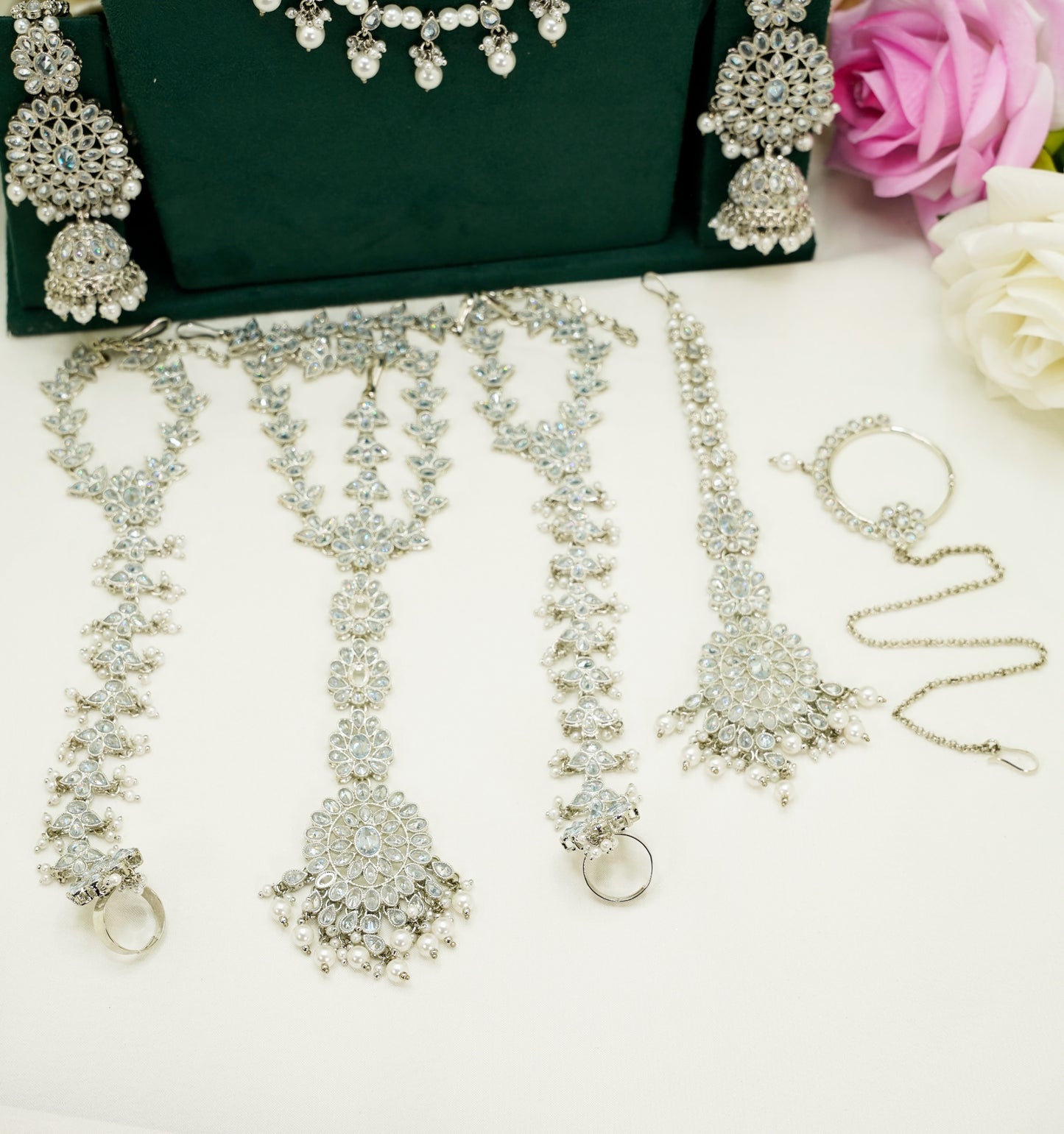 Haya Bridal Set – Full Bridal Jewellery Set - BN2 Silver