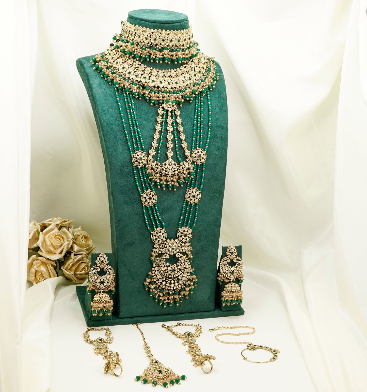 Green Bridal Set  – Full Bridal Jewellery Set - BR1004