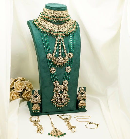 Green Bridal Set  – Full Bridal Jewellery Set - BR1004