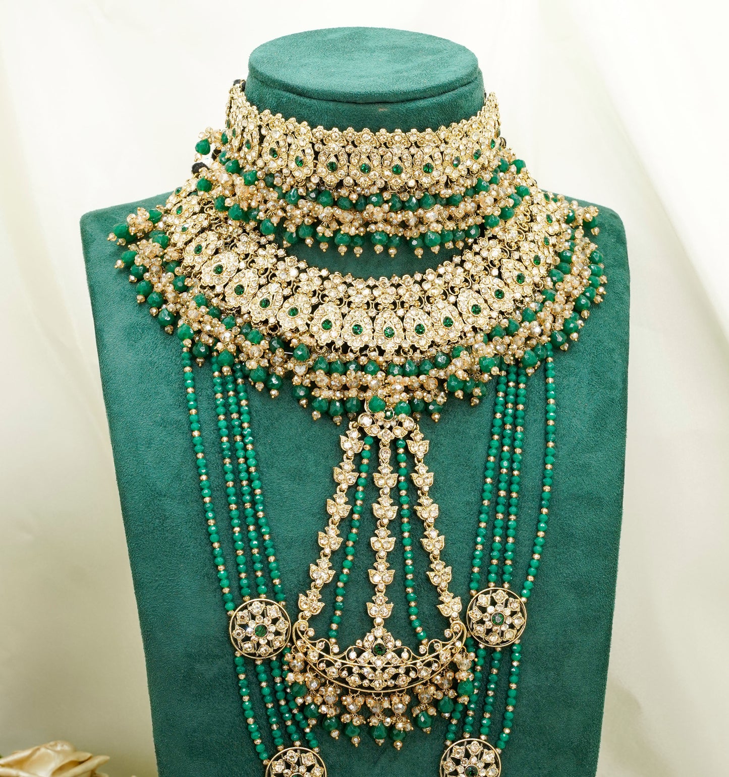 Green Bridal Set  – Full Bridal Jewellery Set - BR1004