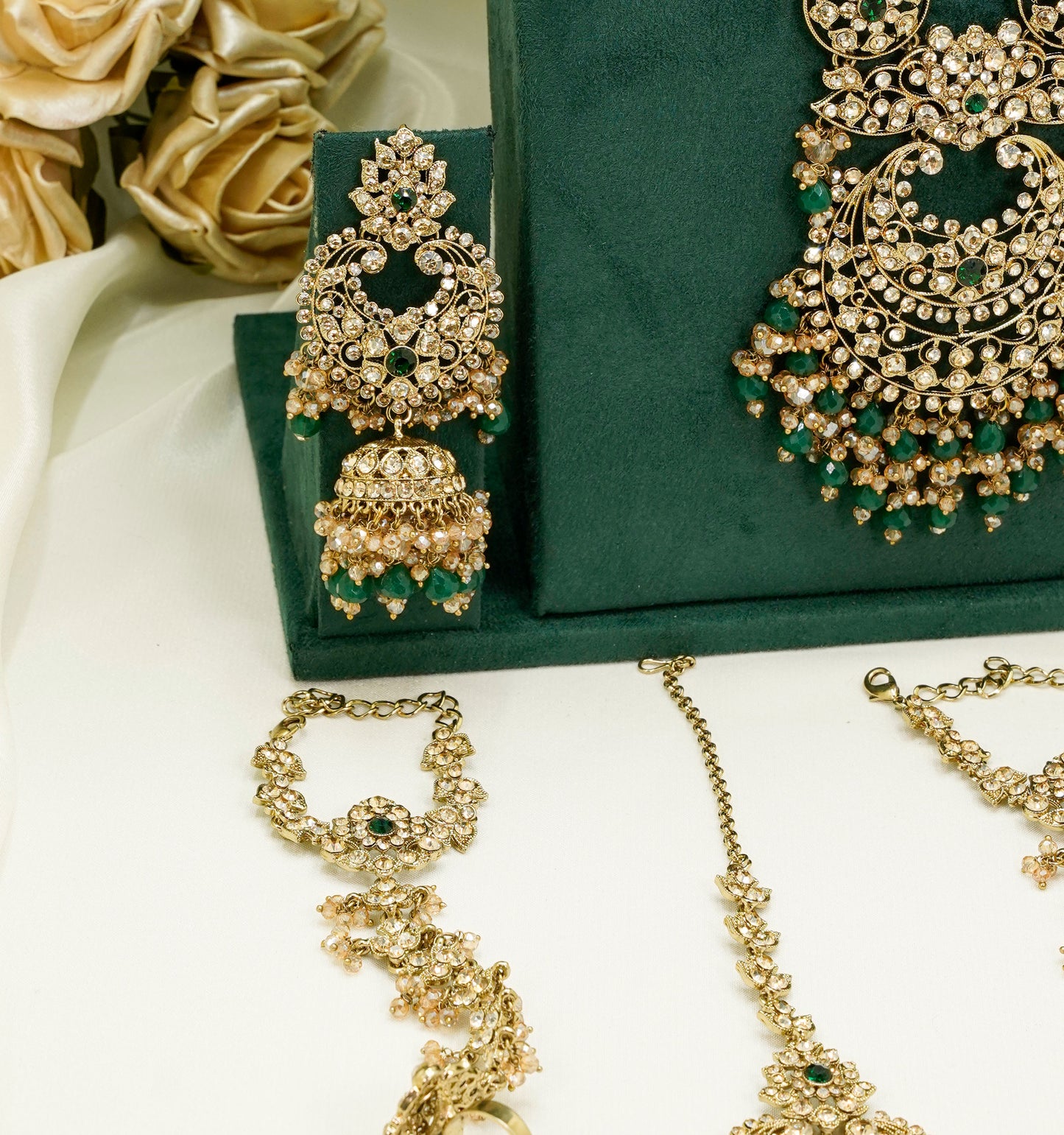 Green Bridal Set  – Full Bridal Jewellery Set - BR1004