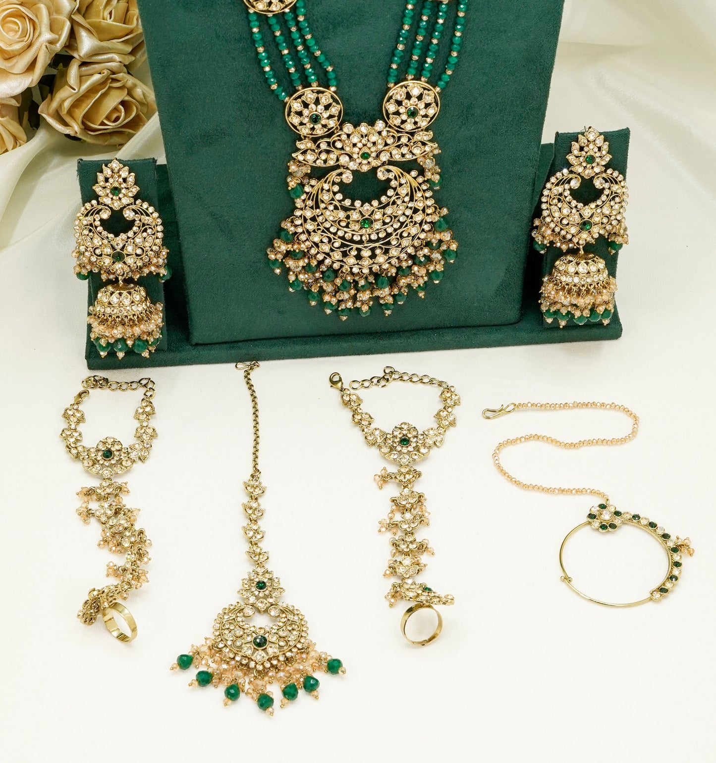 Green Bridal Set  – Full Bridal Jewellery Set - BR1004