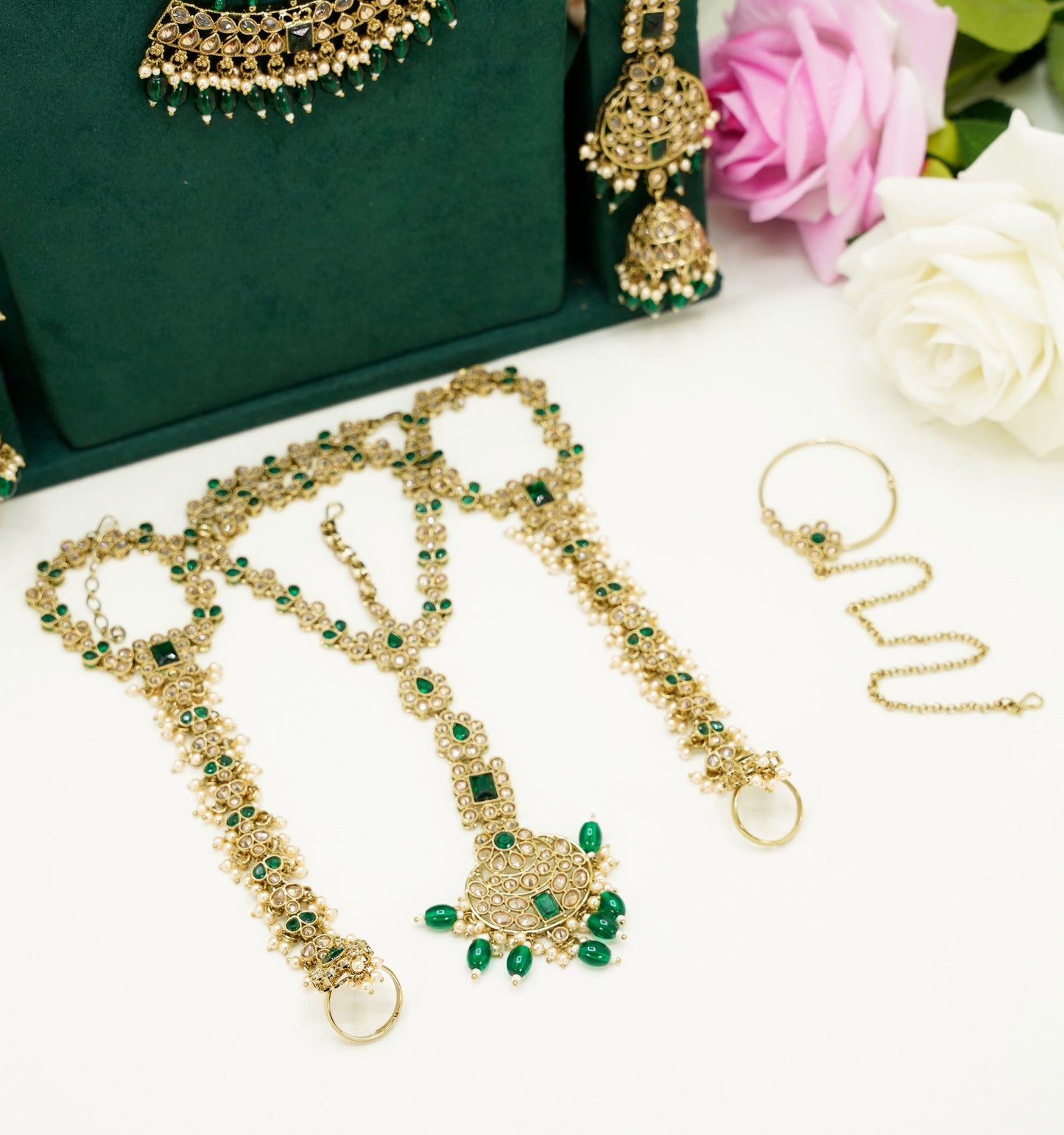 Zoya Bridal Set  – Full Bridal Jewellery Set - DJ-1734 - Green