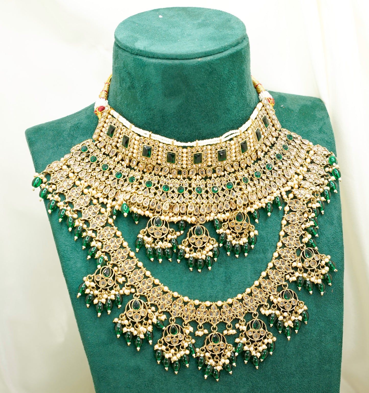 Zoya Bridal Set  – Full Bridal Jewellery Set - DJ-1734 - Green