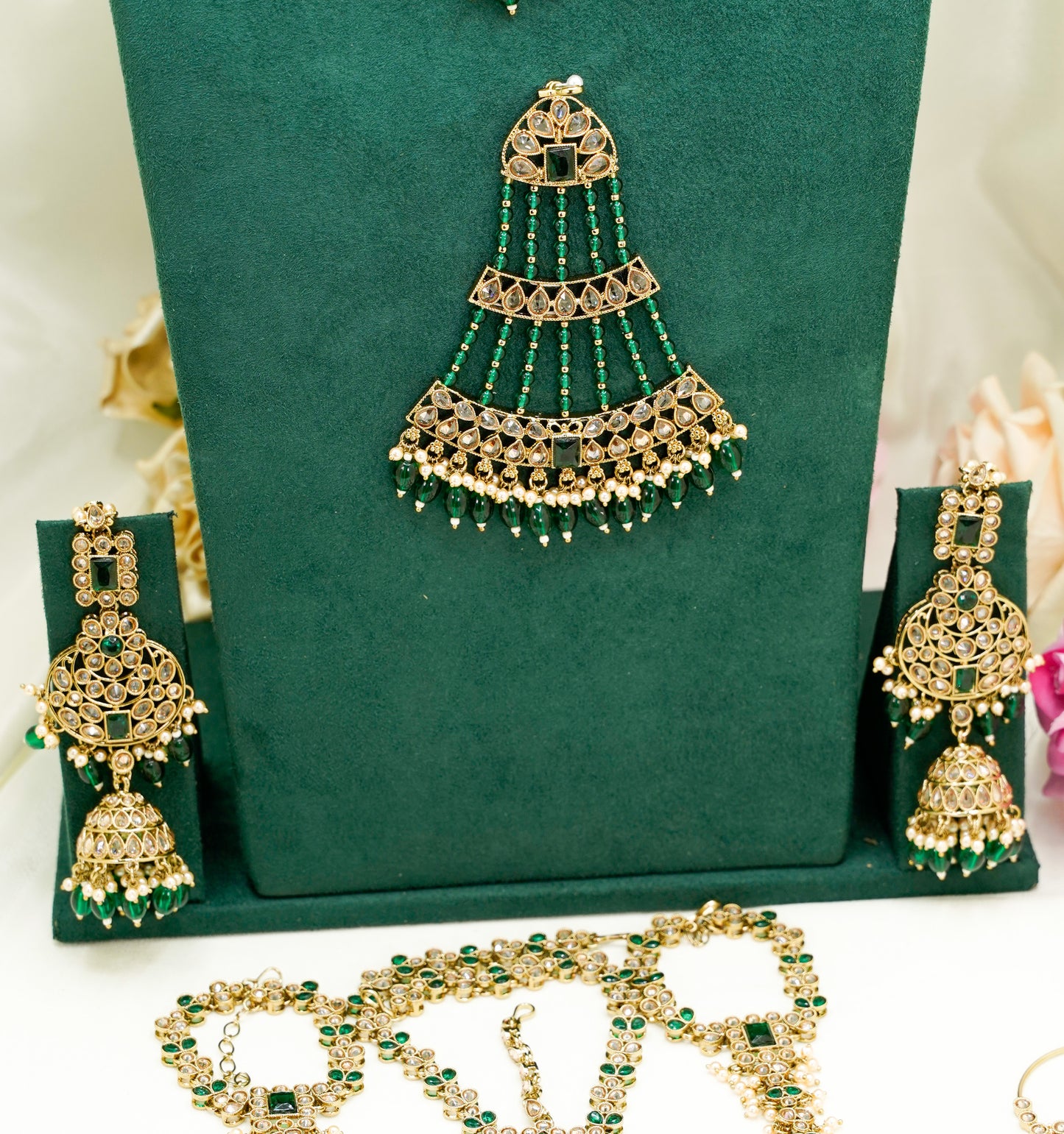 Zoya Bridal Set  – Full Bridal Jewellery Set - DJ-1734 - Green