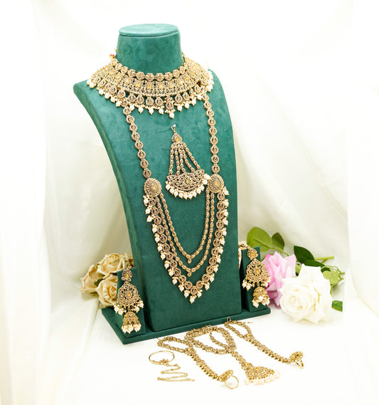 Hannah Bridal Set  – Full Bridal Jewellery Set - SN-BR-01 - Gold