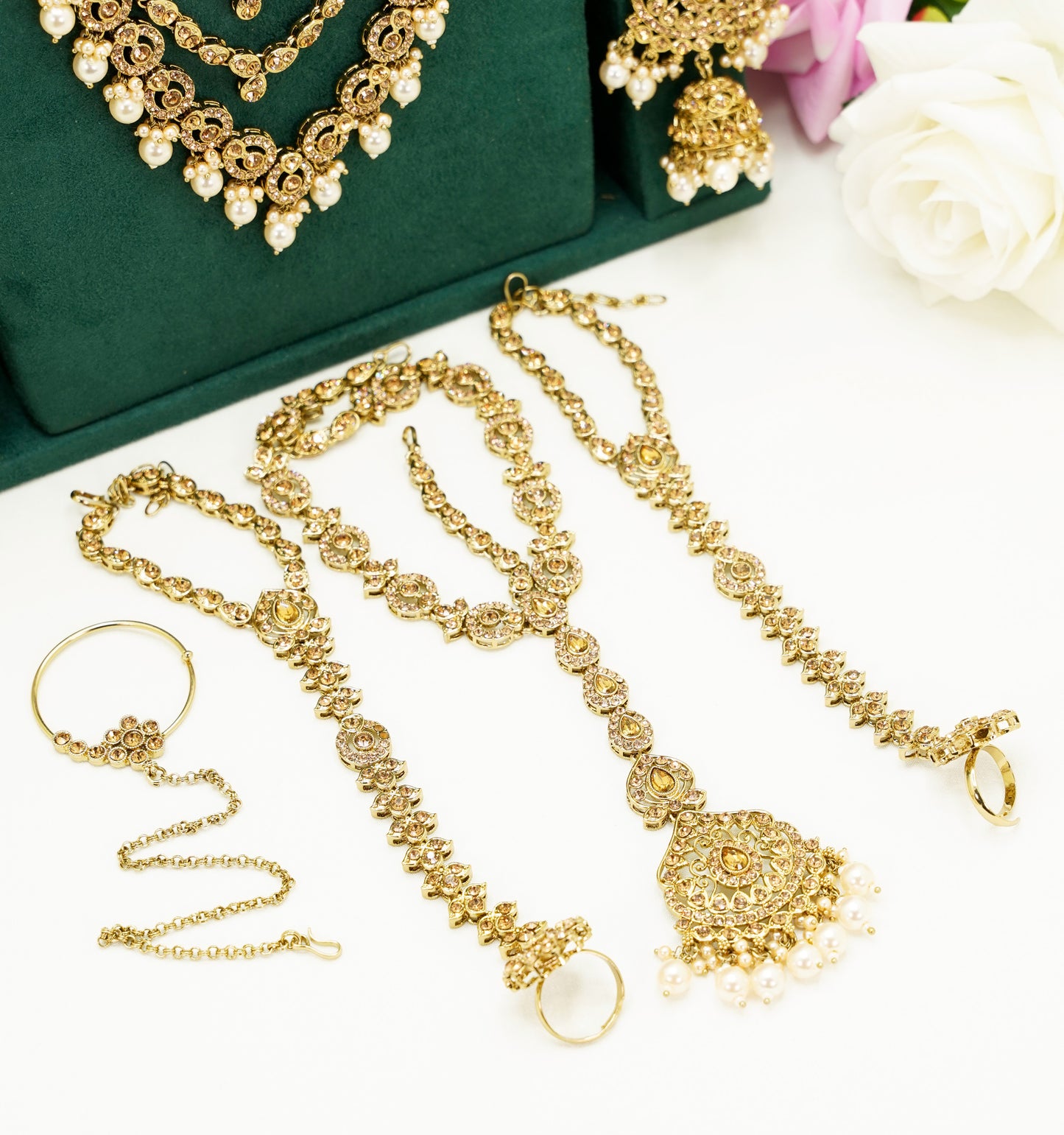 Hannah Bridal Set  – Full Bridal Jewellery Set - SN-BR-01 - Gold