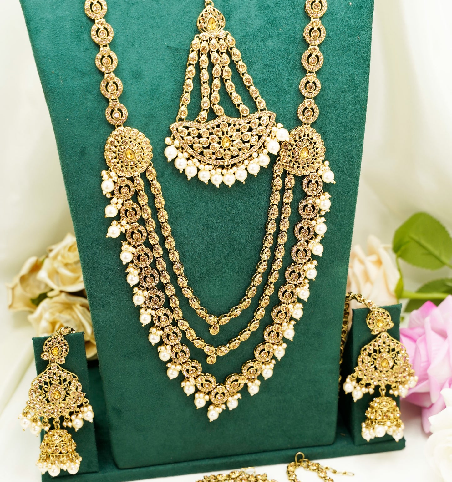 Hannah Bridal Set  – Full Bridal Jewellery Set - SN-BR-01 - Gold