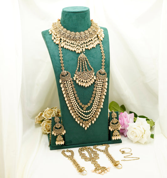 Zoha Bridal Set  – Full Bridal Jewellery Set - SN-BR-19 Gold