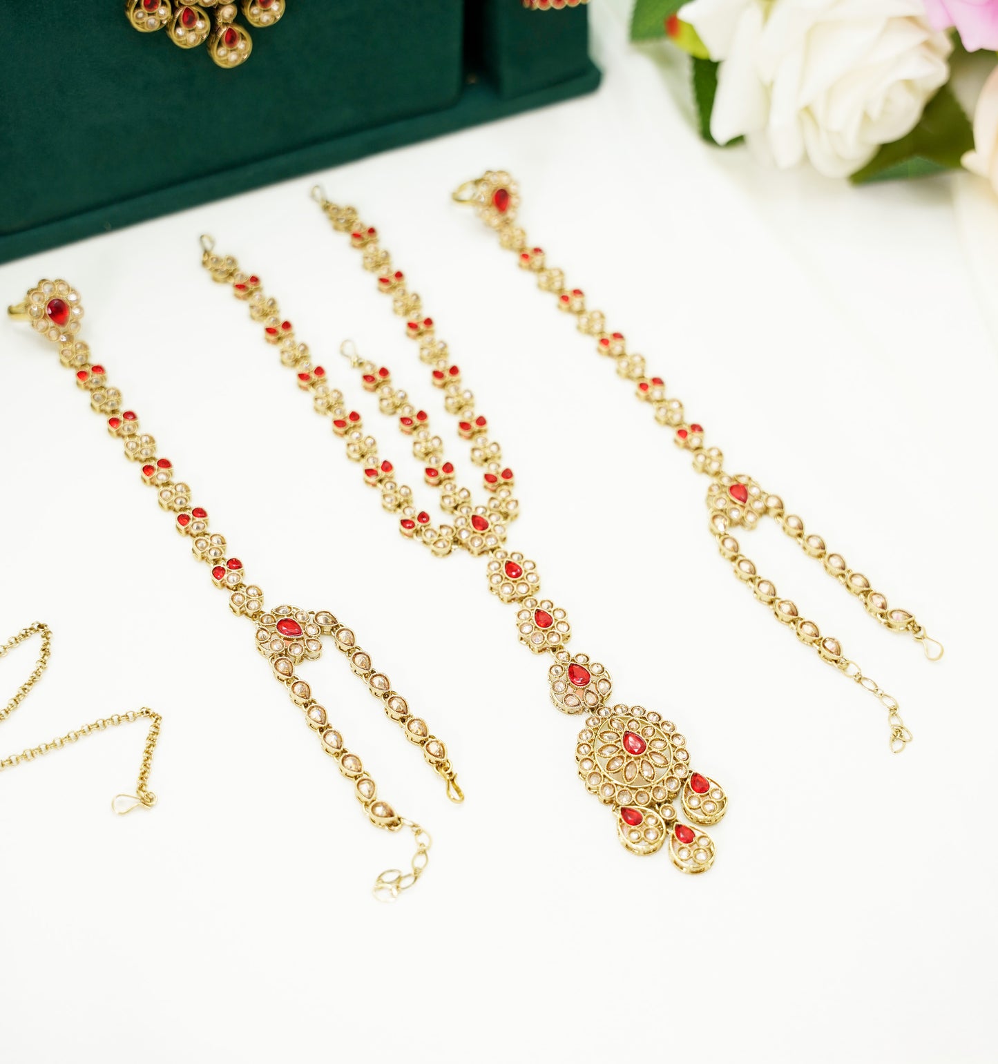 Red/Maroon & Gold Bridal Set – Full Bridal Jewellery Set - BR-111