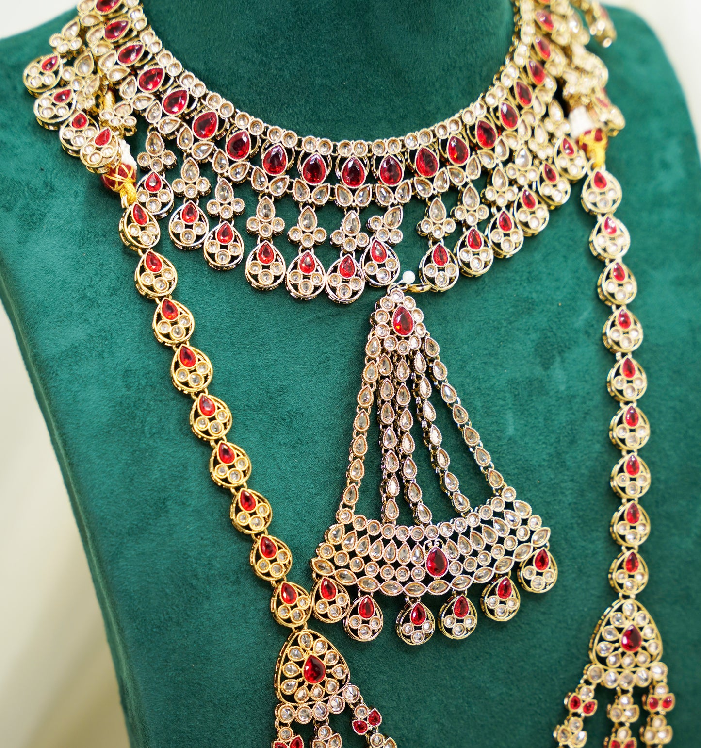 Red/Maroon & Gold Bridal Set – Full Bridal Jewellery Set - BR-111