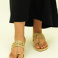Slide Sandals – Floral Embroidery & Pearl Accents Sandals - KL4031