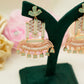 Olive Green Earrings with Pearls – Party Earrings Set