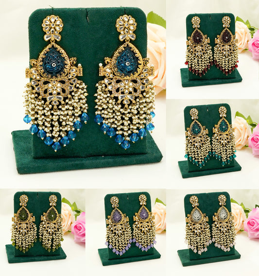 Multicolour Pearl Dangler Earrings  – Party Earring Set