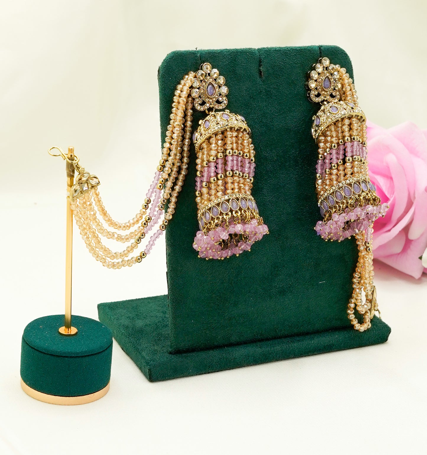 Jhumka Earrings with Pearl Strings – Modest Earring for Any Celebratory Event